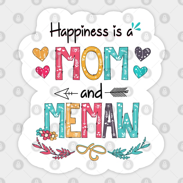 Happiness Is A Mom And Memaw Wildflower Happy Mother's Day Sticker by KIMIKA